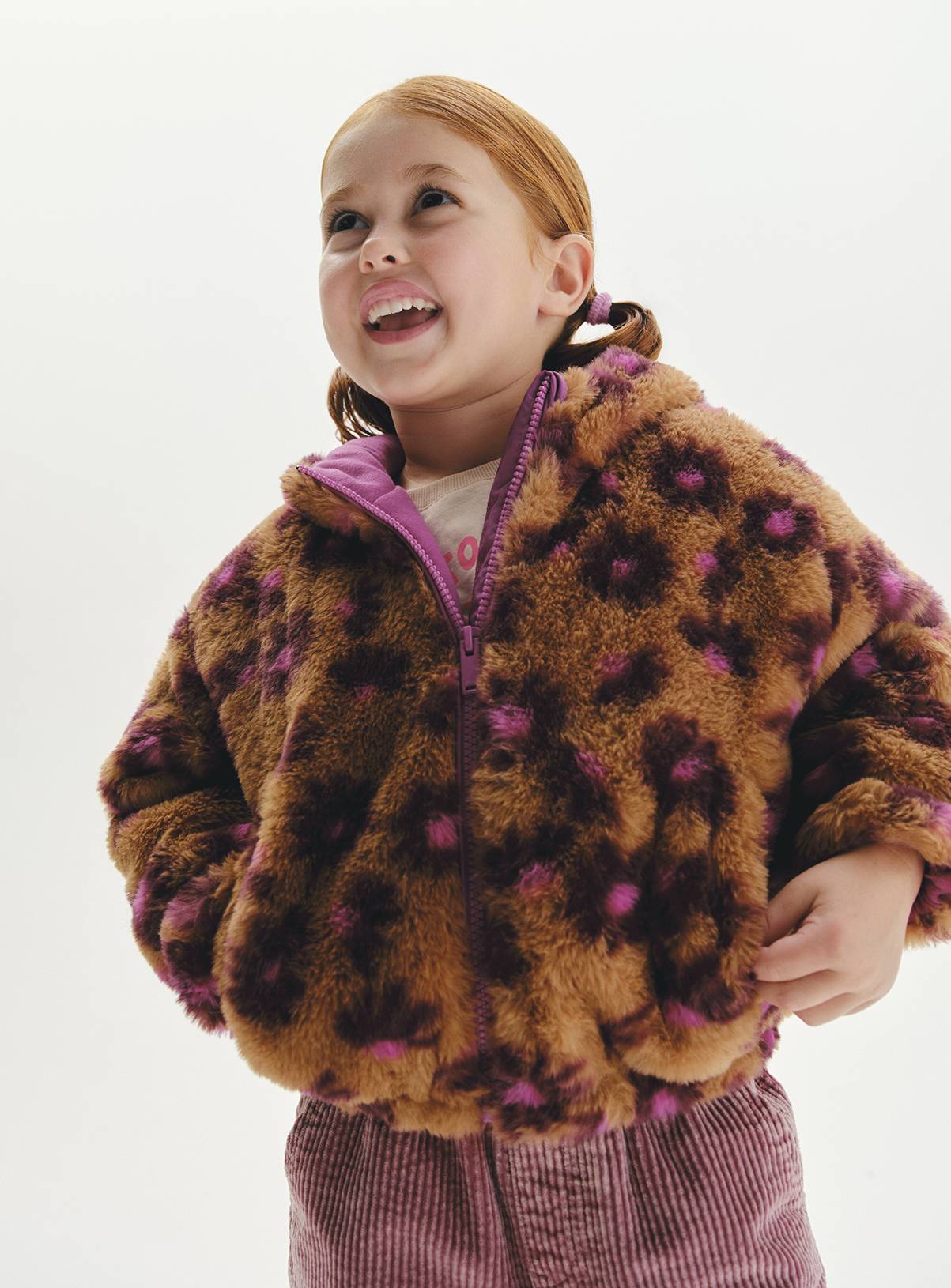 Flower Faux Fur Jacket 4-5 years - Image 1