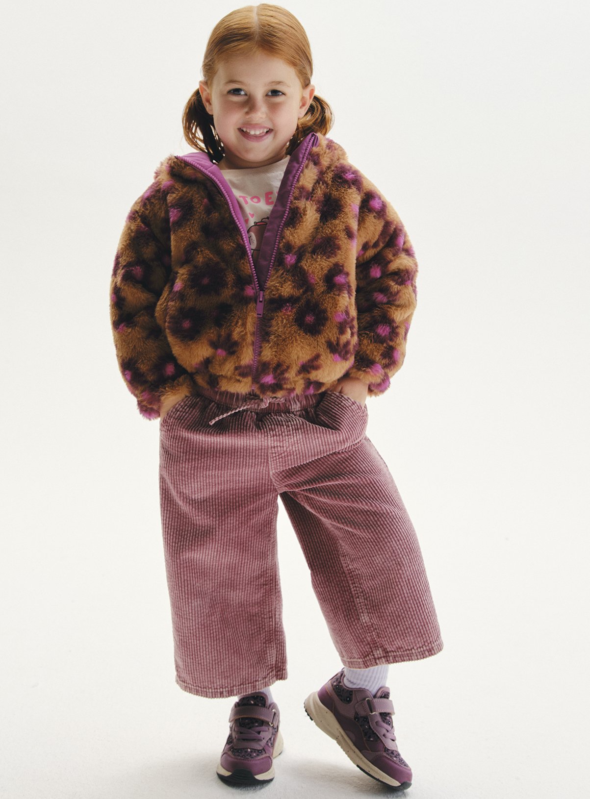 Flower Faux Fur Jacket 4-5 years - Image 2 thumbnail