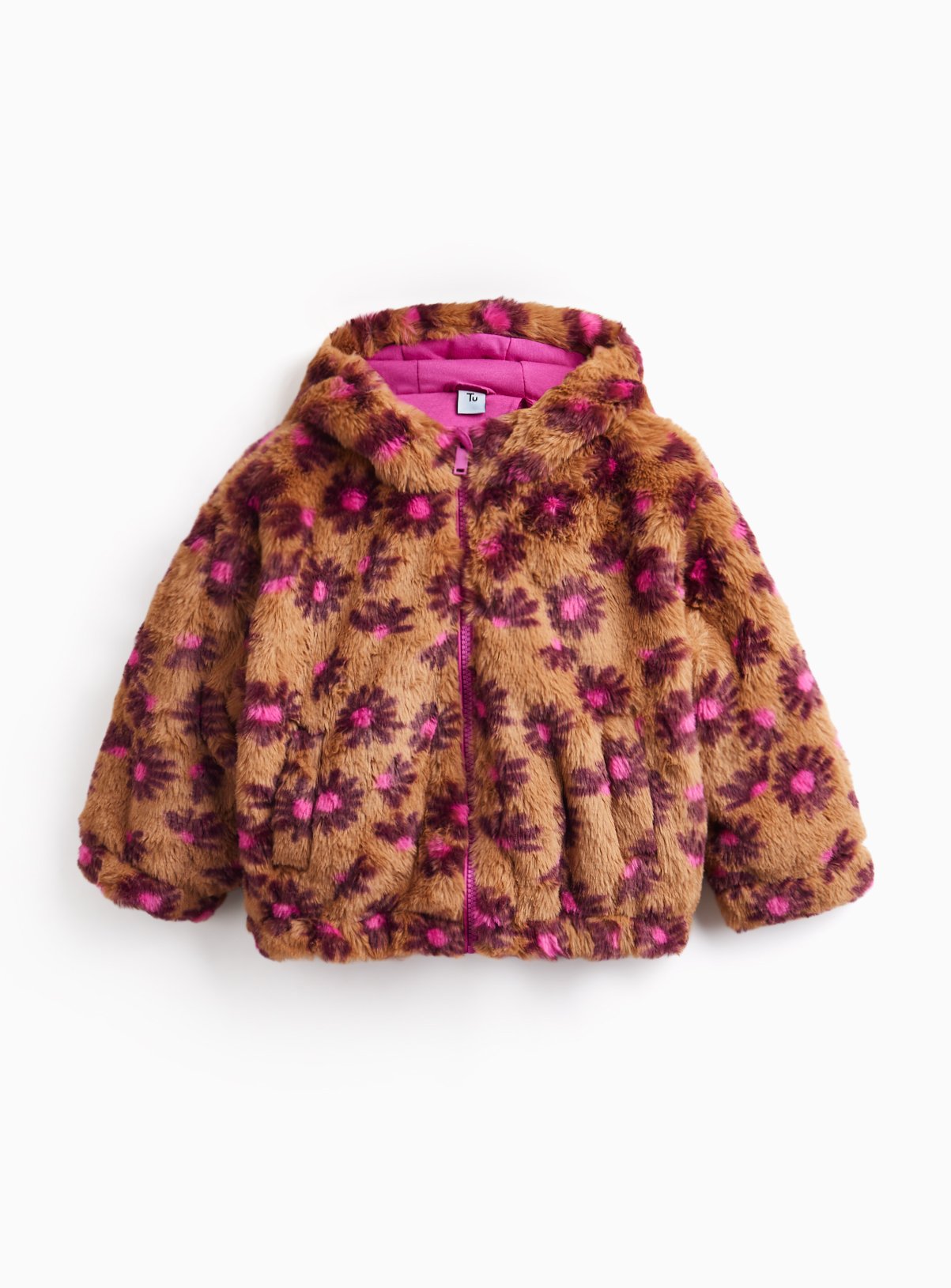 Flower Faux Fur Jacket 4-5 years - Image 3 thumbnail