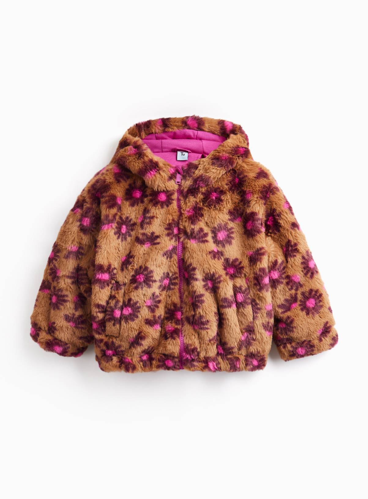 Flower Faux Fur Jacket 4-5 years - Image 3