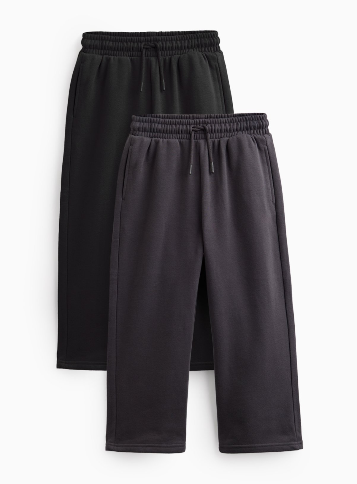Black & Charcoal Wide Leg Trousers 2-Pack 11 years - Image 1 thumbnail