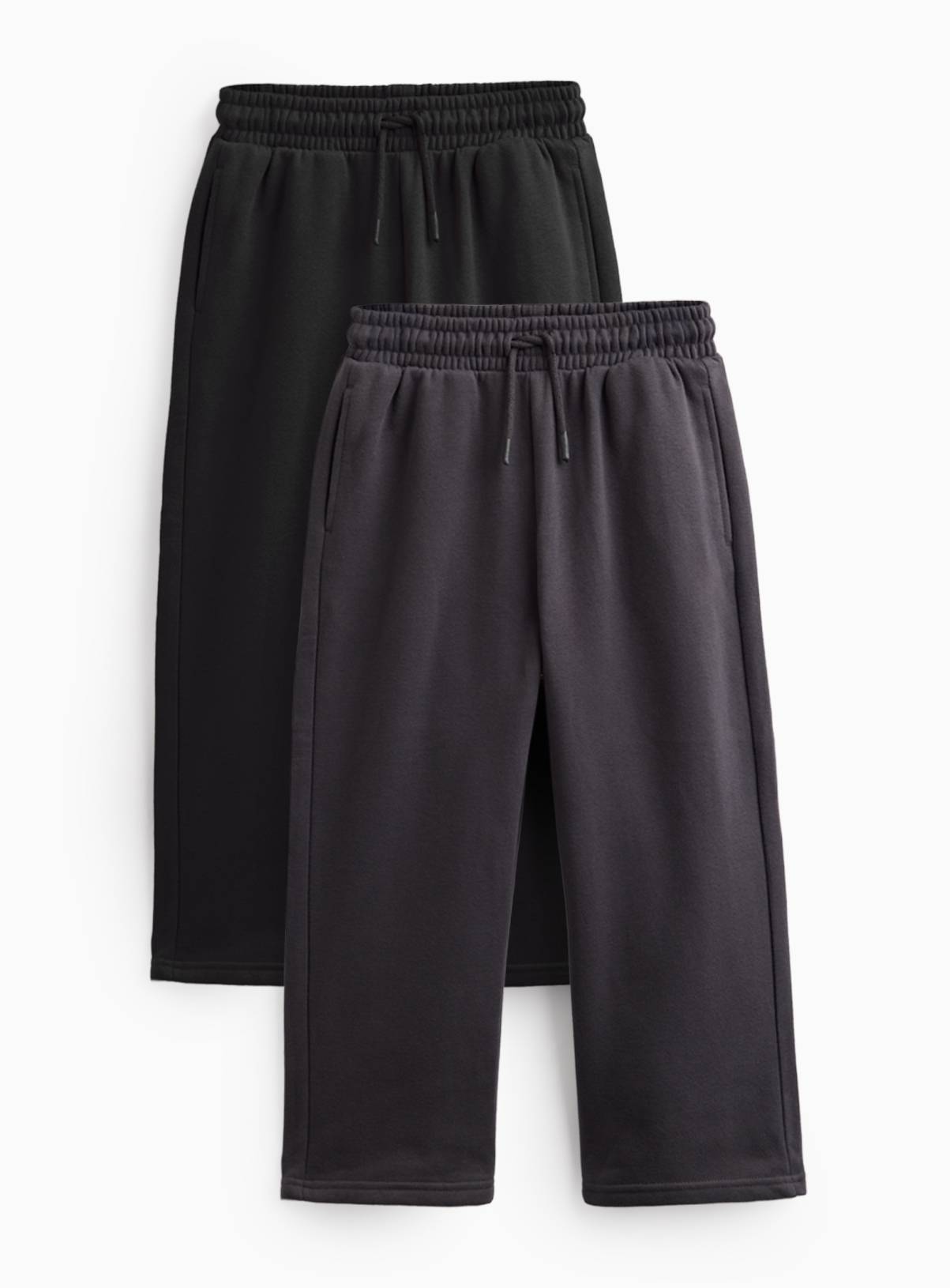 Black & Charcoal Wide Leg Trousers 2-Pack 11 years - Image 1