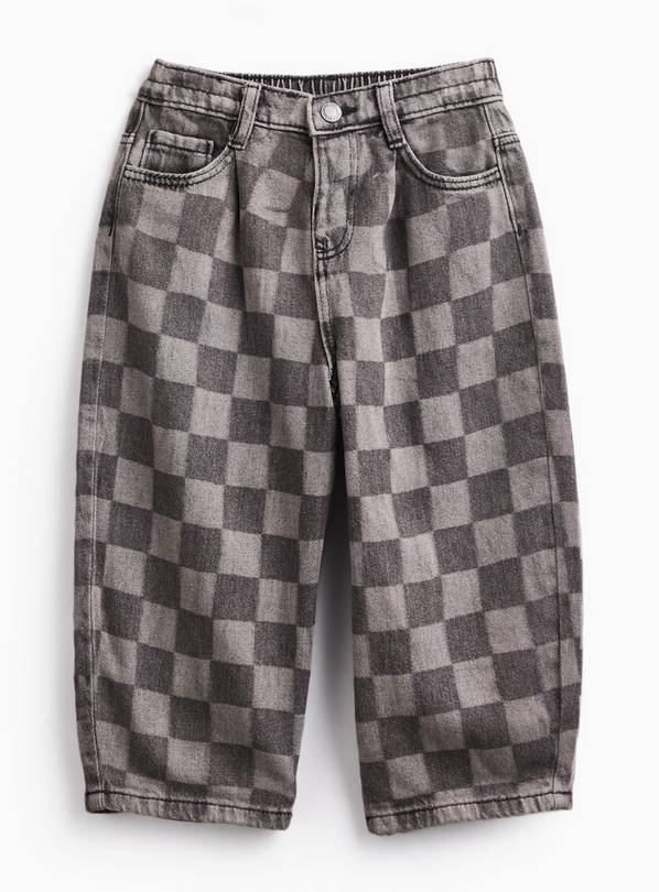 Charcoal Checkerboard Denim Jeans 2-3 years