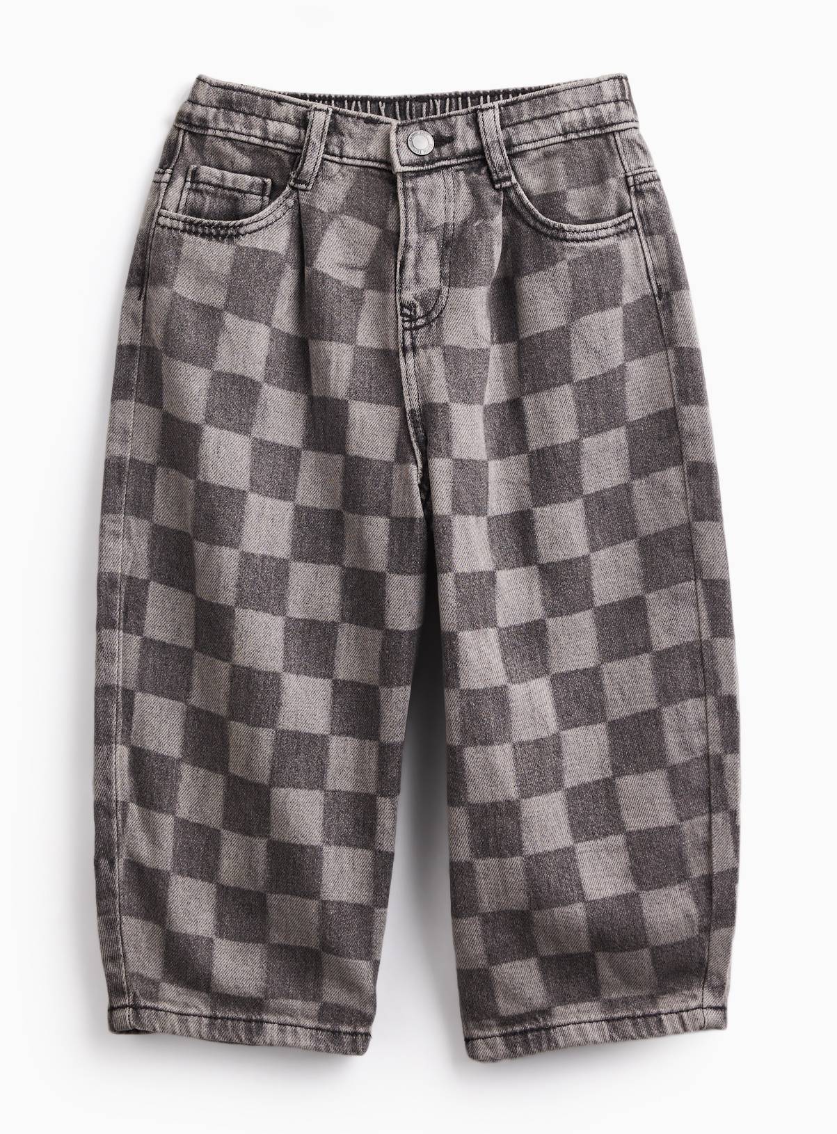 Charcoal Checkerboard Denim Jeans 2-3 years - Image 1
