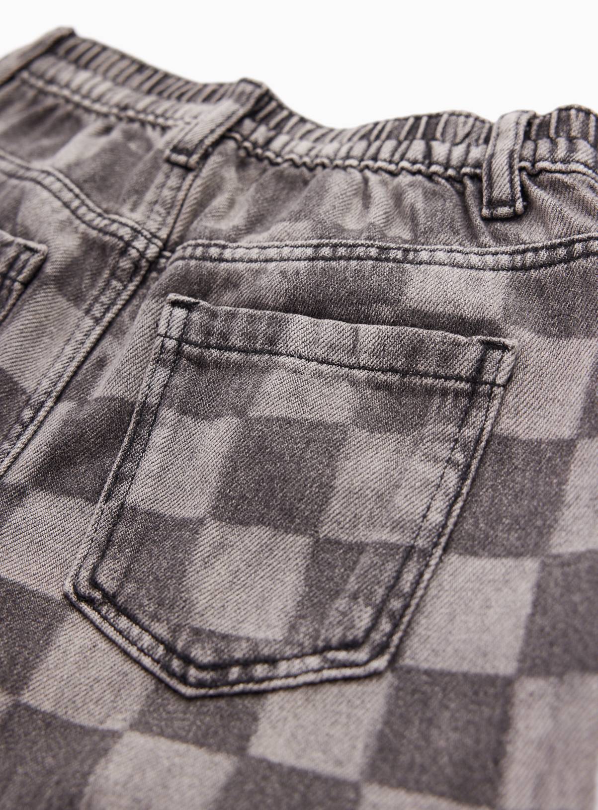 Charcoal Checkerboard Denim Jeans 2-3 years - Image 2