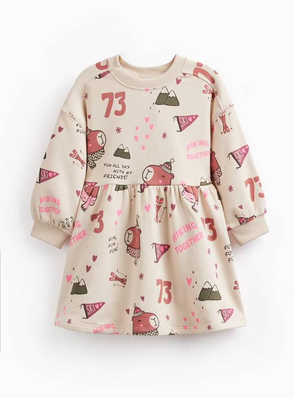 Cream Capybara Sweat Dress 1-2 years