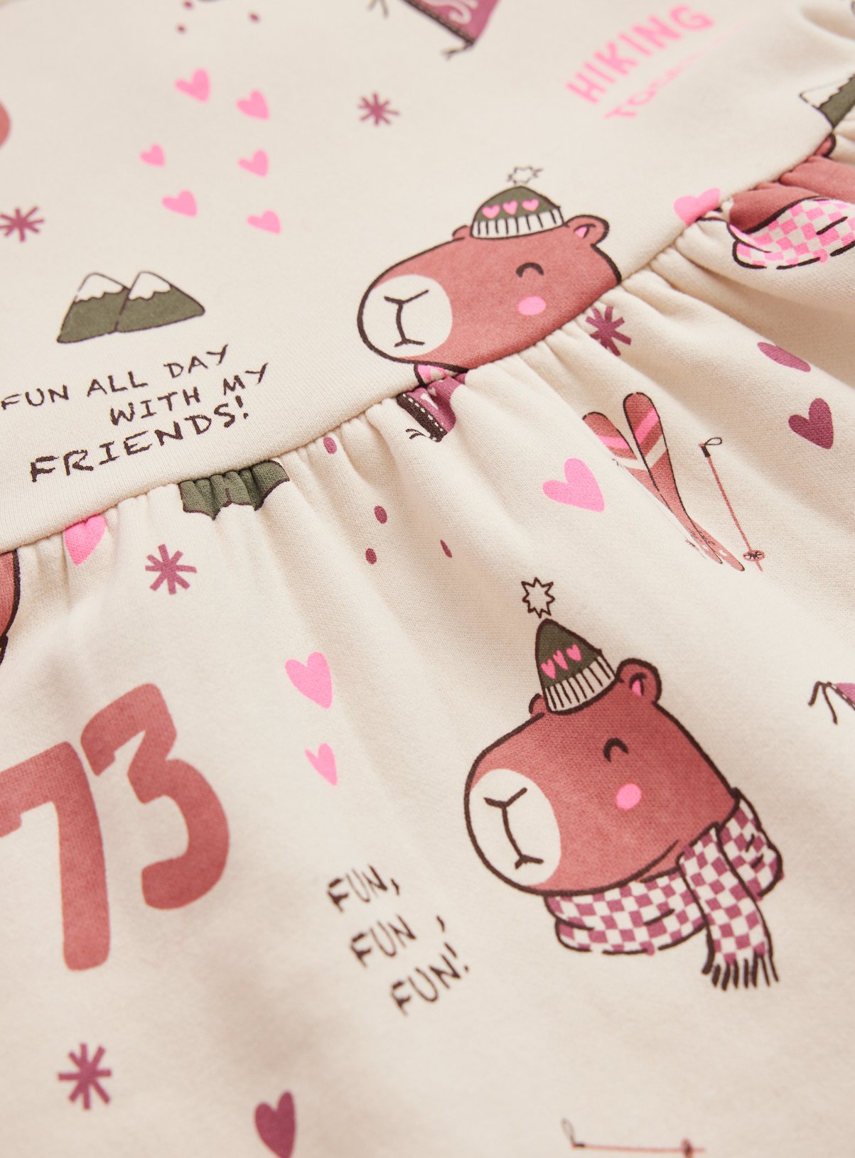 Cream Capybara Sweat Dress 2-3 years - Image 2 thumbnail