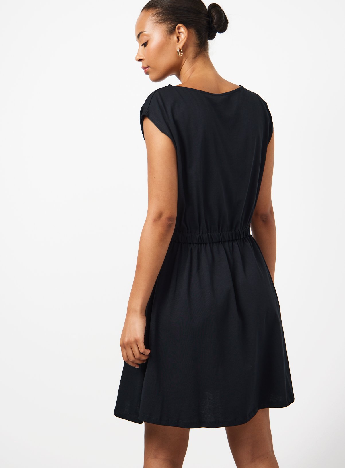Black Jersey Mini Summer Dress 24 - Image 4 thumbnail