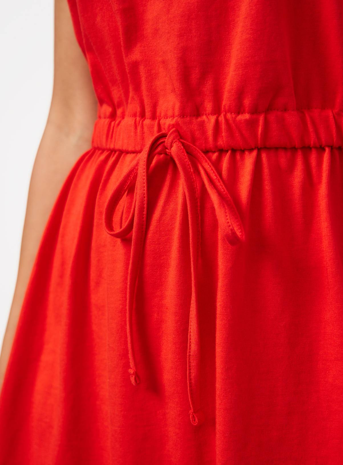 Red Jersey Mini Summer Dress 8 - Image 3