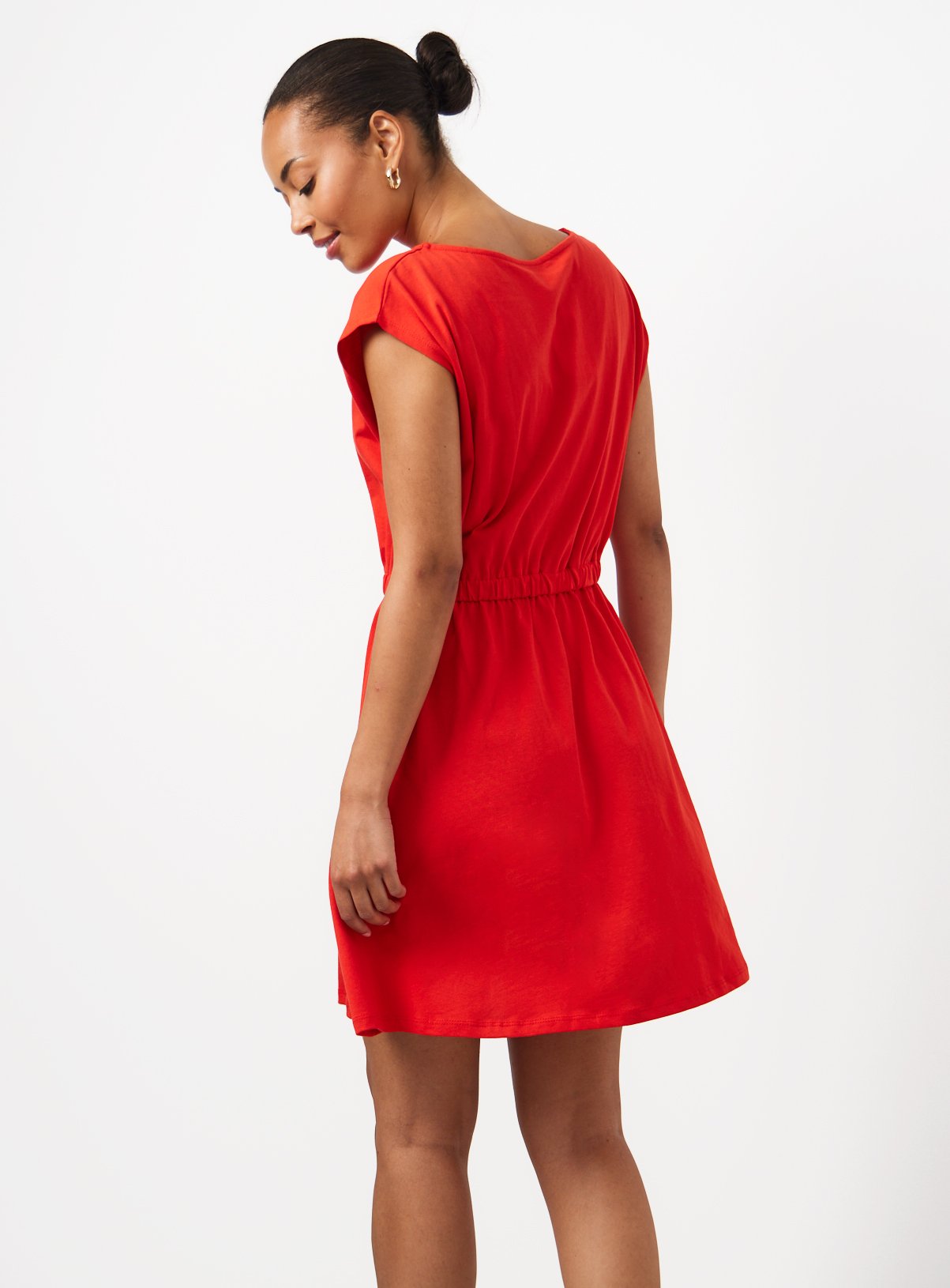 Red Jersey Mini Summer Dress 8 - Image 4 thumbnail