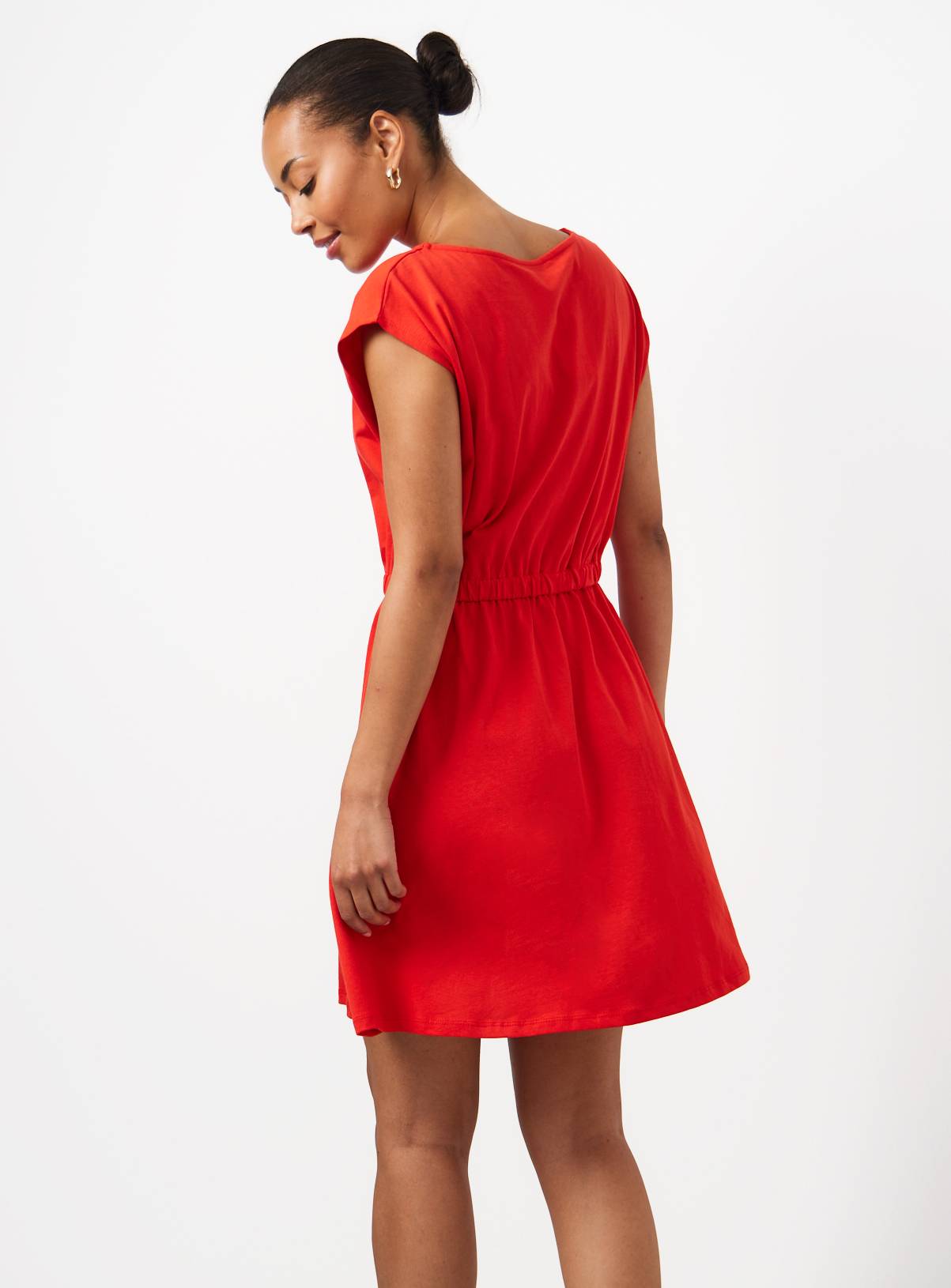 Red Jersey Mini Summer Dress 8 - Image 4