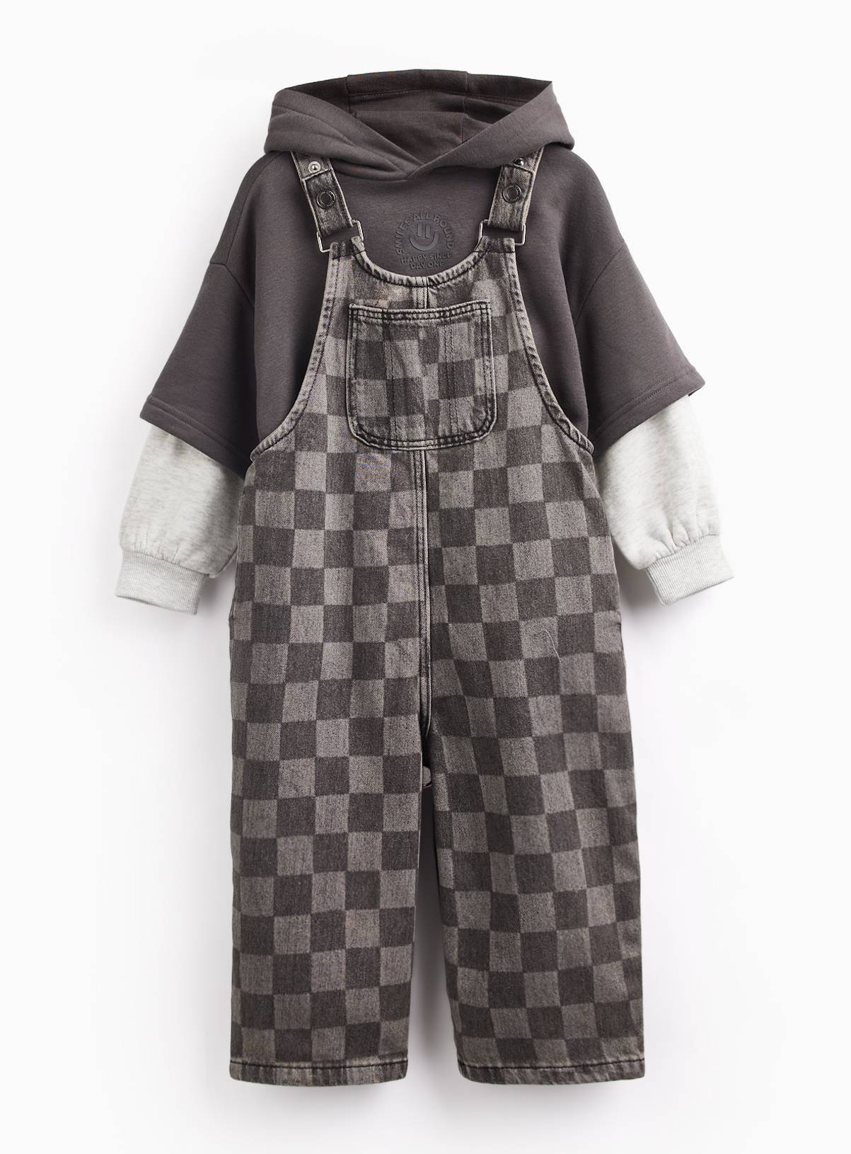 Smiles All Round Hoodie & Dungarees Set 4-5 years - Image 1