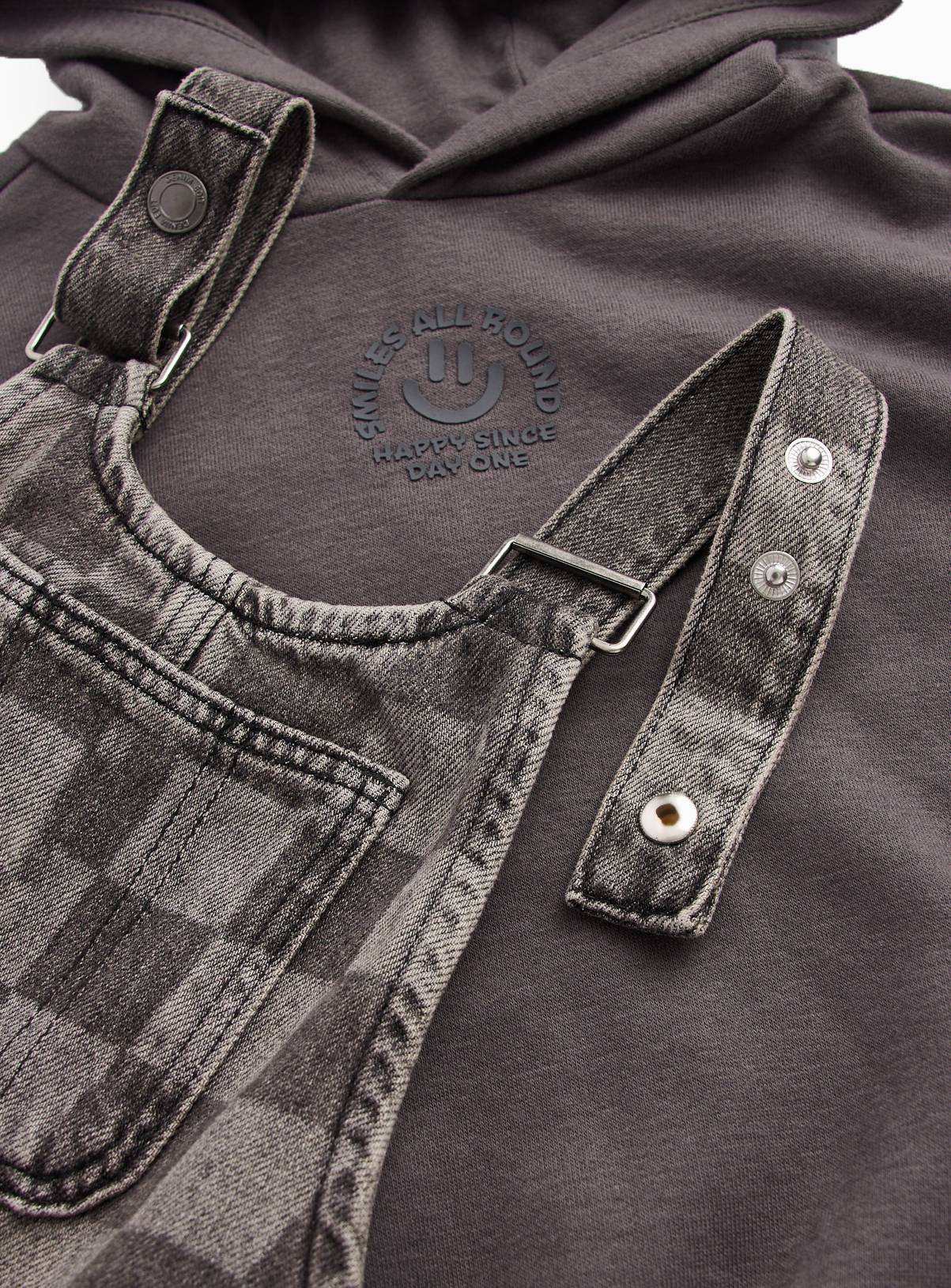 Smiles All Round Hoodie & Dungarees Set 4-5 years - Image 3