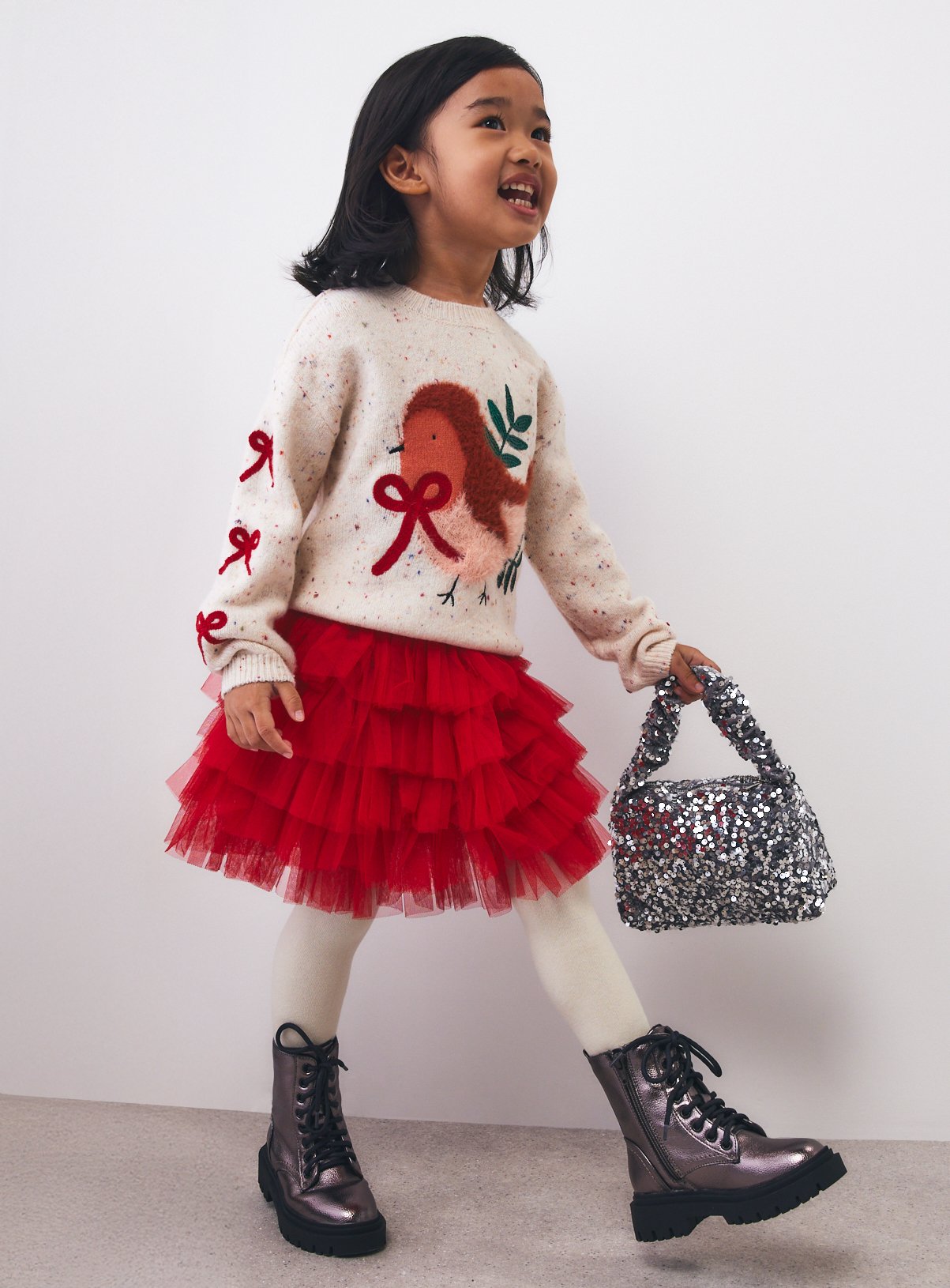 Christmas 3-Piece Top, Tutu & Tights Set 6-7 years - Image 2 thumbnail