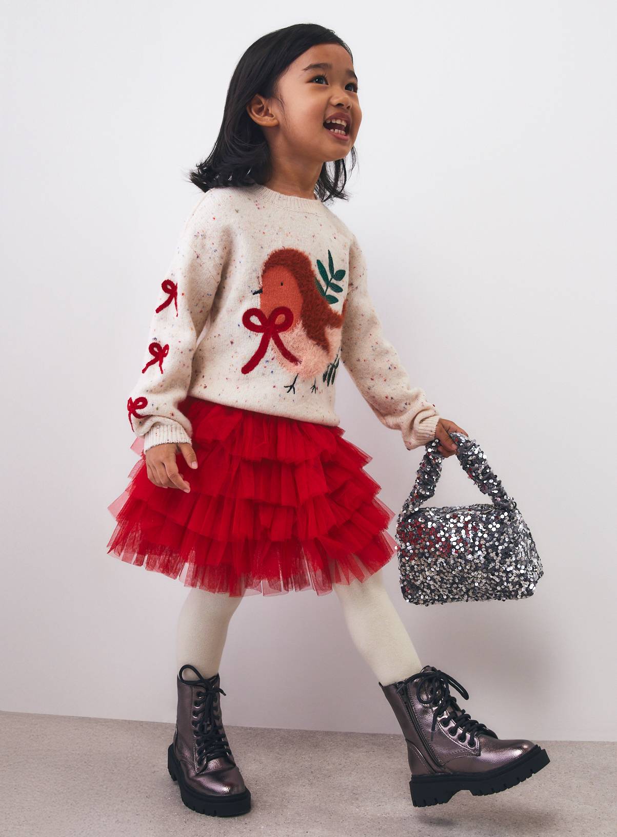Christmas 3-Piece Top, Tutu & Tights Set 6-7 years - Image 2