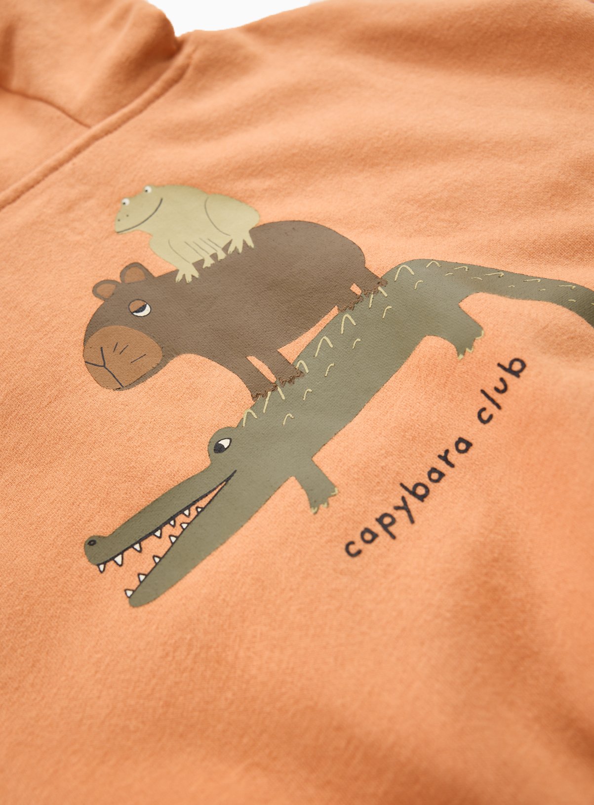 Orange Capybara Club Hoodie 7-8 years - Image 3 thumbnail