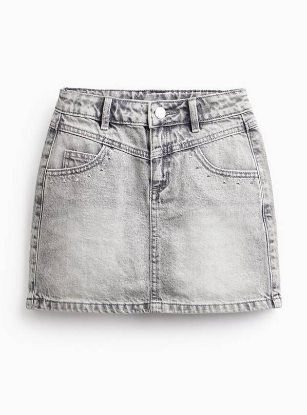 Grey Studded Denim Skirt 7 years