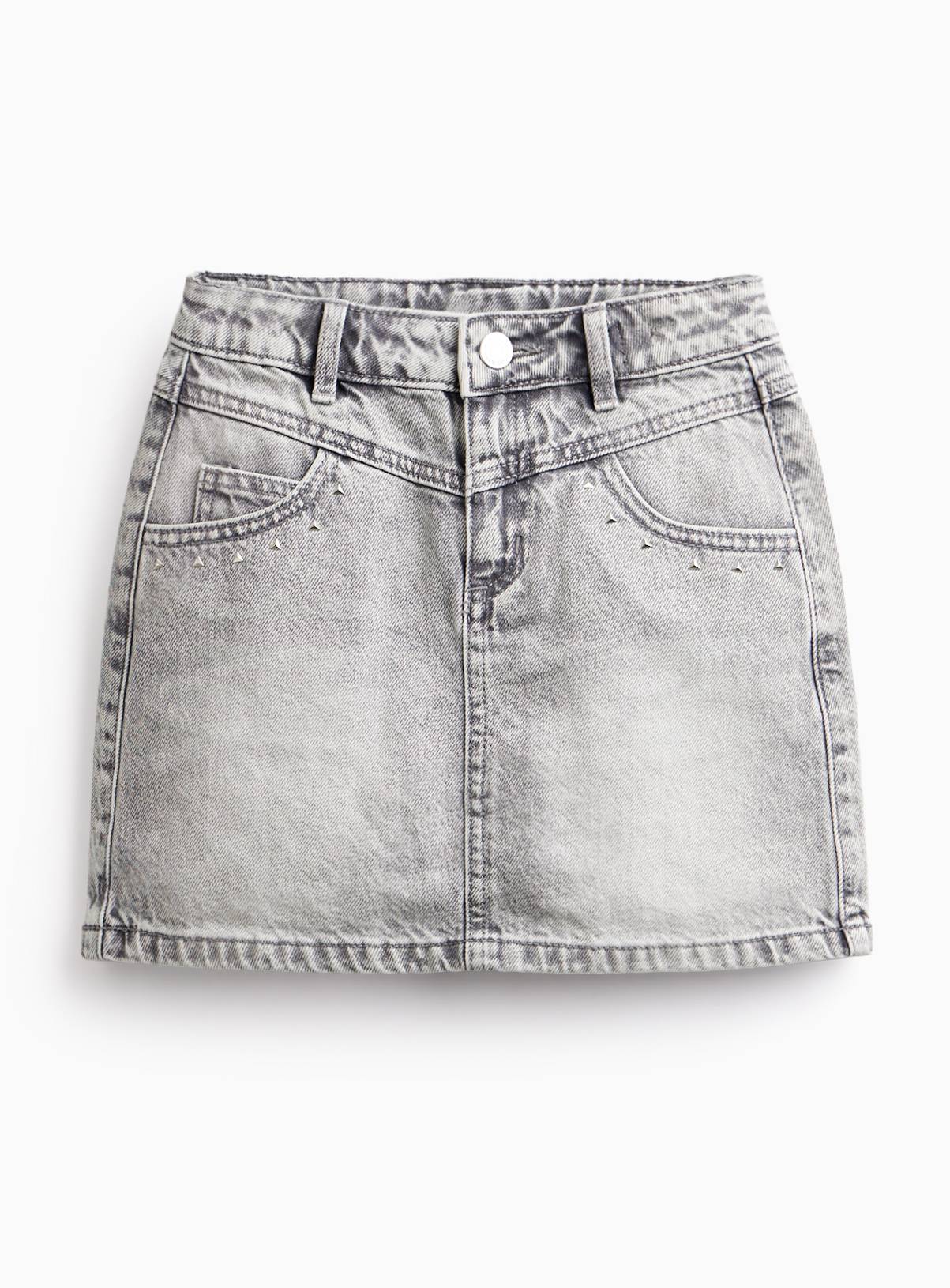 Grey Studded Denim Skirt 11 years - Image 1
