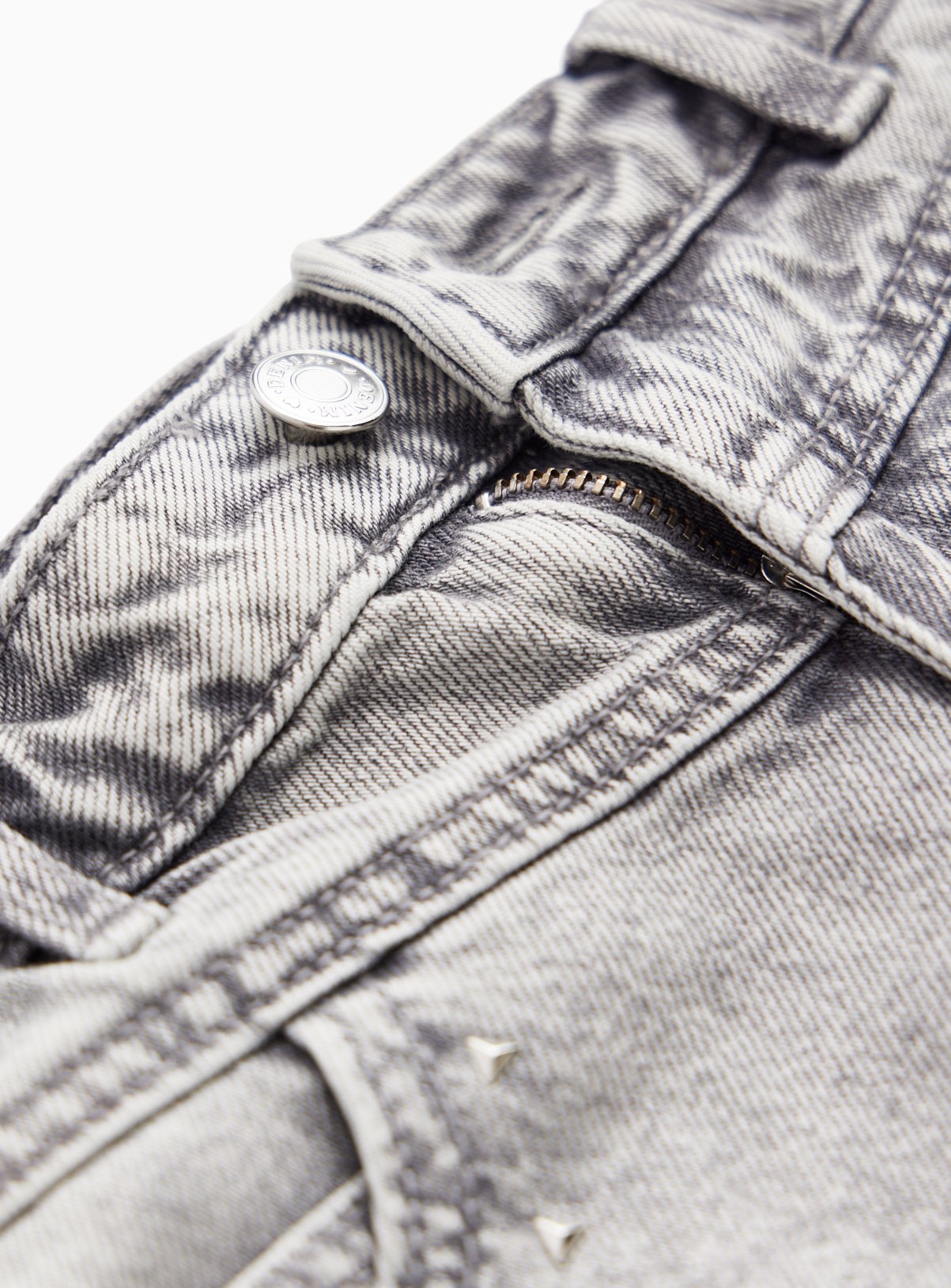 Grey Studded Denim Skirt 11 years - Image 2 thumbnail