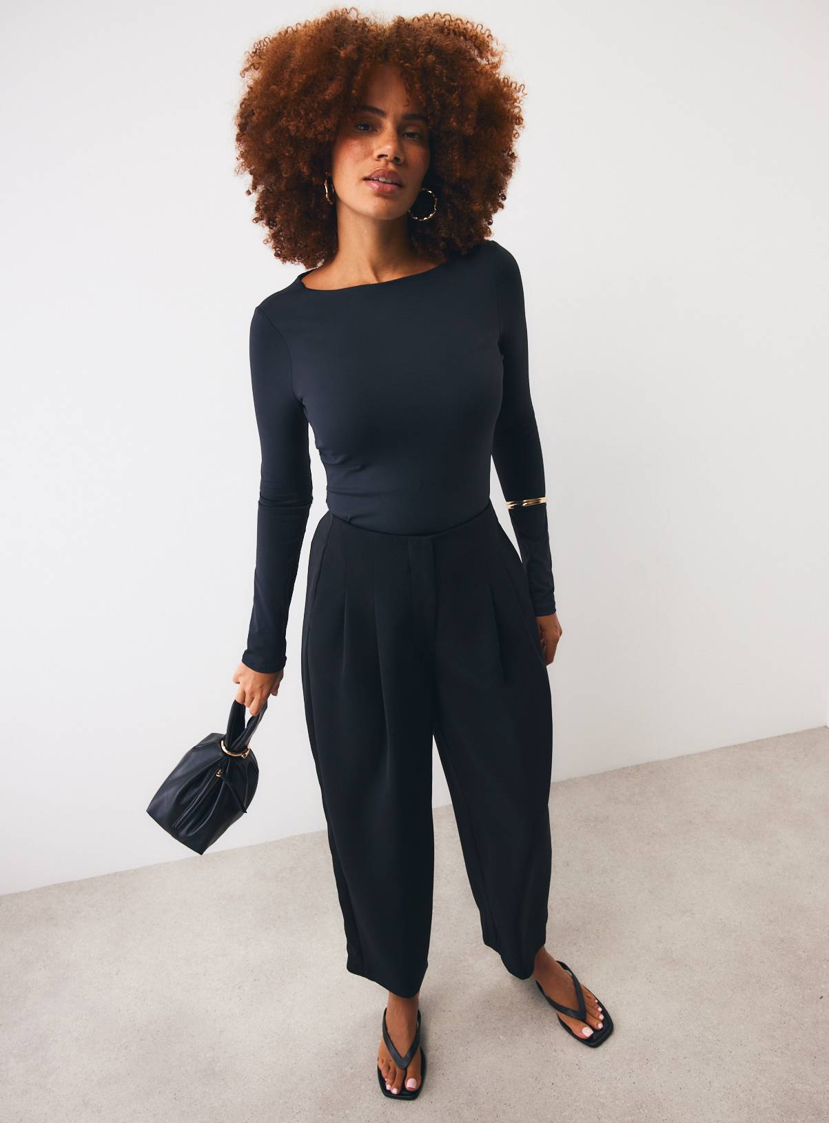 Black Slash Neck Long-Sleeved Top 24 - Image 2