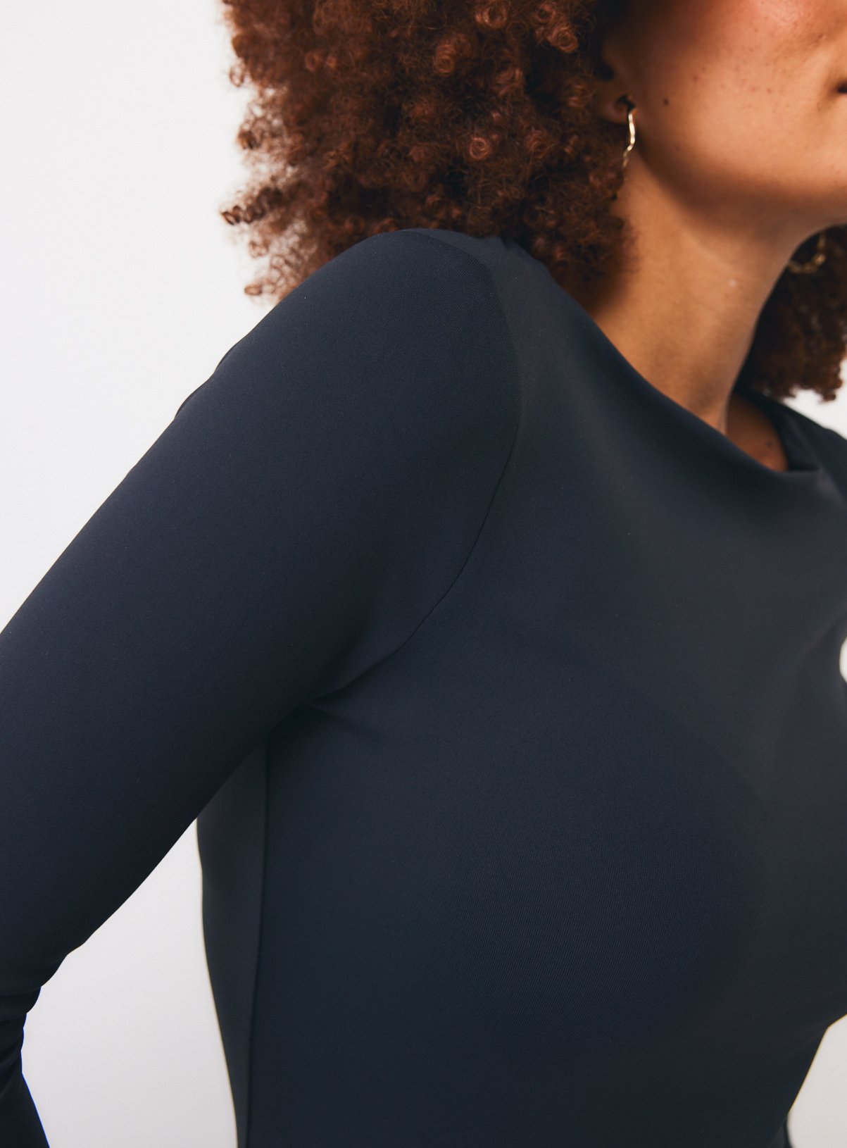 Black Slash Neck Long-Sleeved Top 24 - Image 3 thumbnail