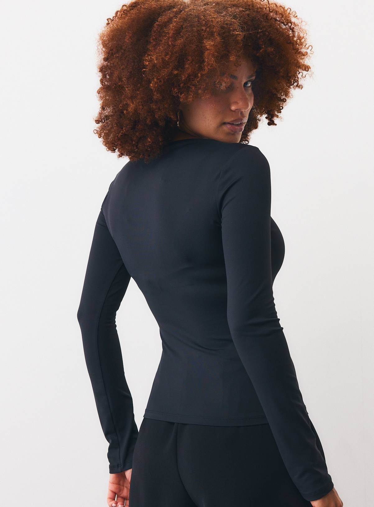 Black Slash Neck Long-Sleeved Top 24 - Image 4
