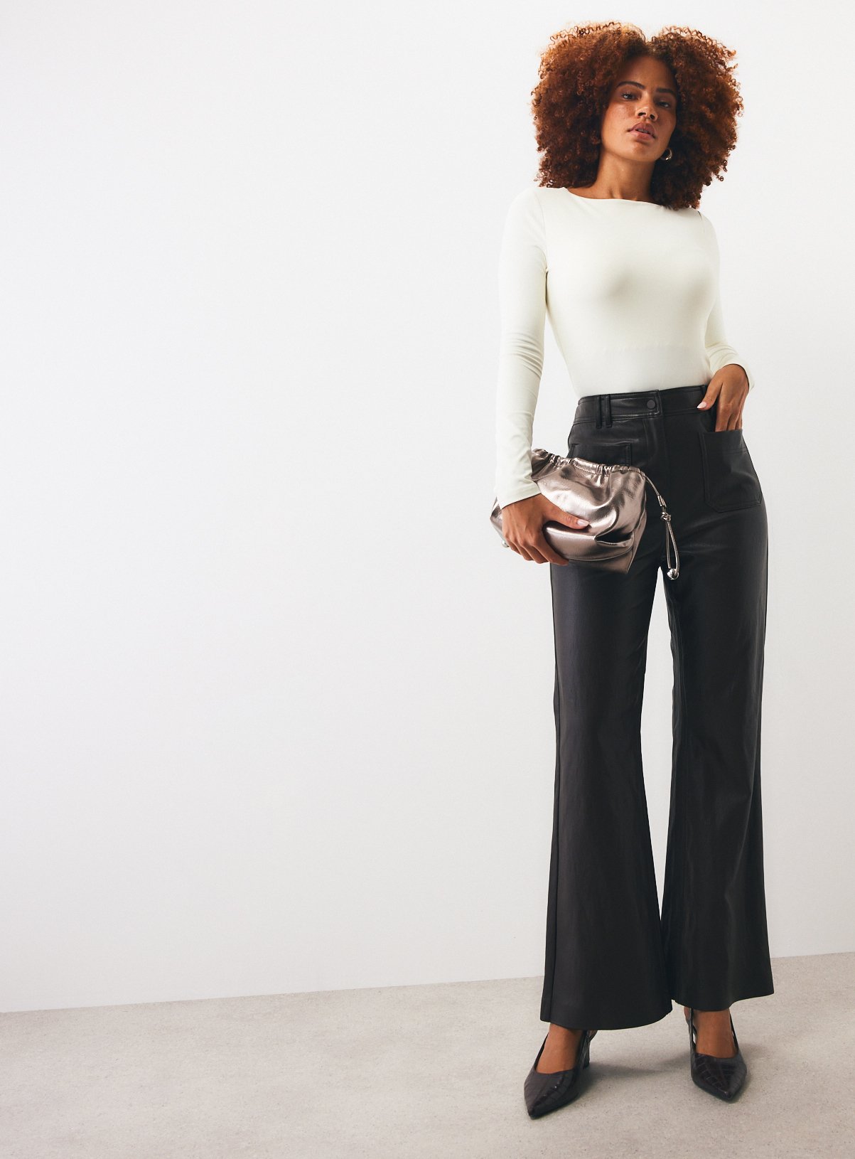 Cream Slash Neck Long-Sleeved Top 18 - Image 2 thumbnail
