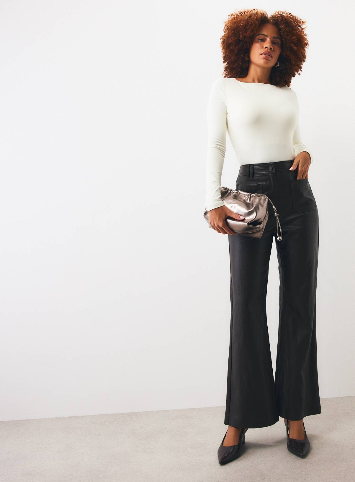 Cream Slash Neck Long-Sleeved Top 18 - Image 2