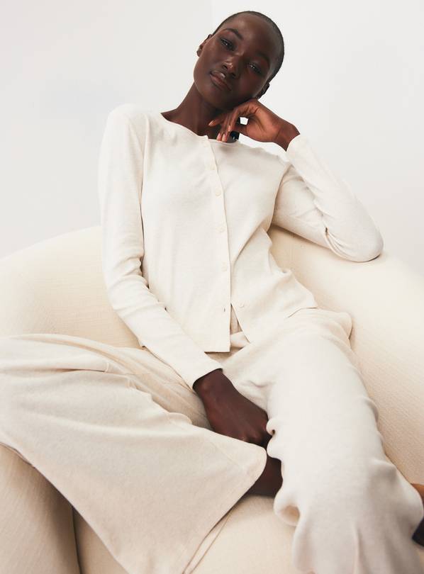 Oatmeal Ribbed Co-ord Cardigan S