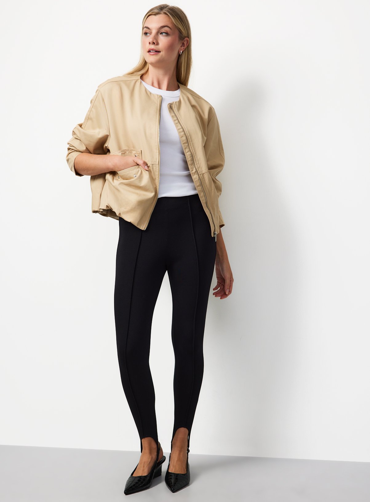 Black Stirrup Ponte Leggings XL - Image 2 thumbnail