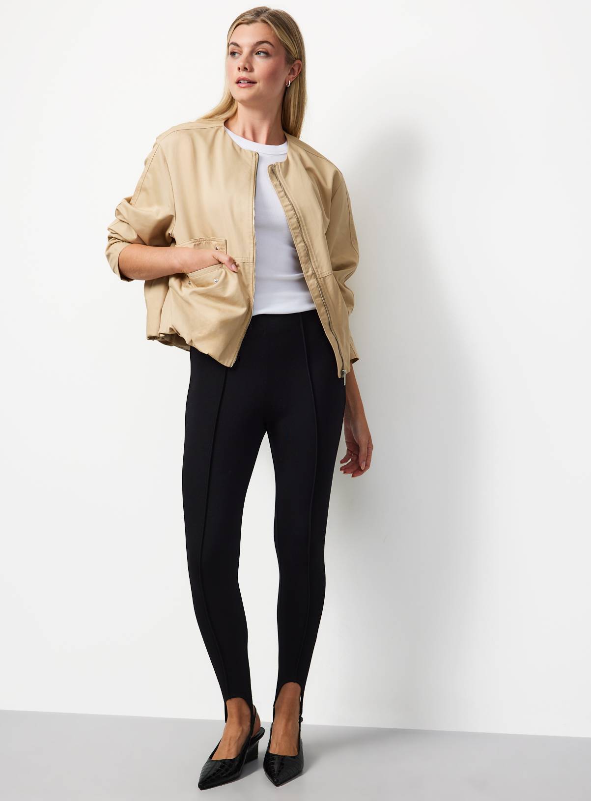 Black Stirrup Ponte Leggings XL - Image 2