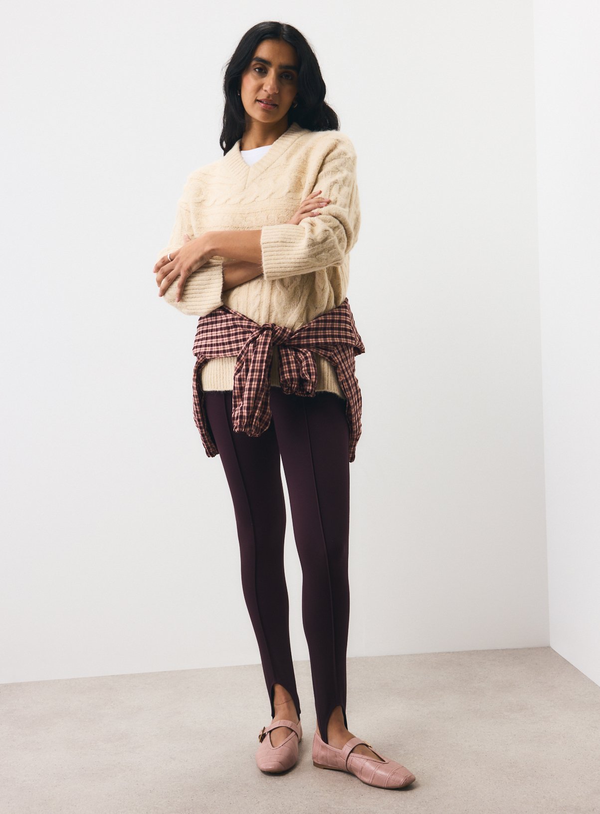Plum Stirrup Ponte Leggings XXL - Image 2 thumbnail