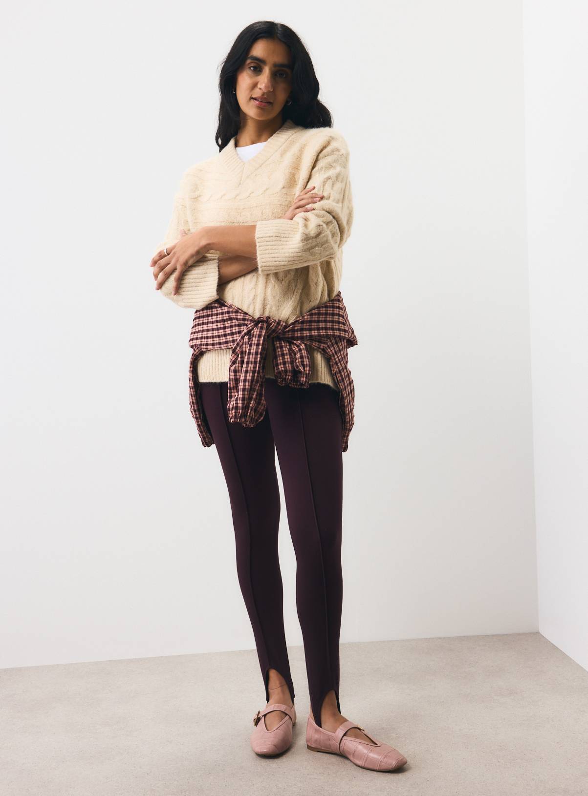 Plum Stirrup Ponte Leggings XXL - Image 2
