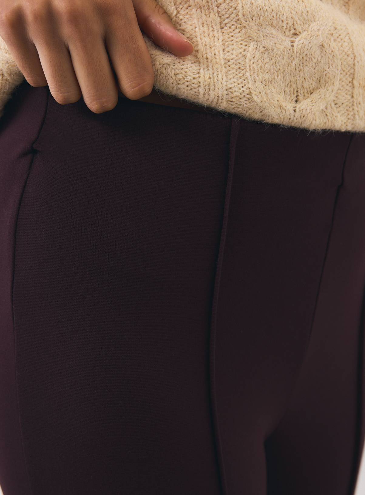 Plum Stirrup Ponte Leggings XXL - Image 3
