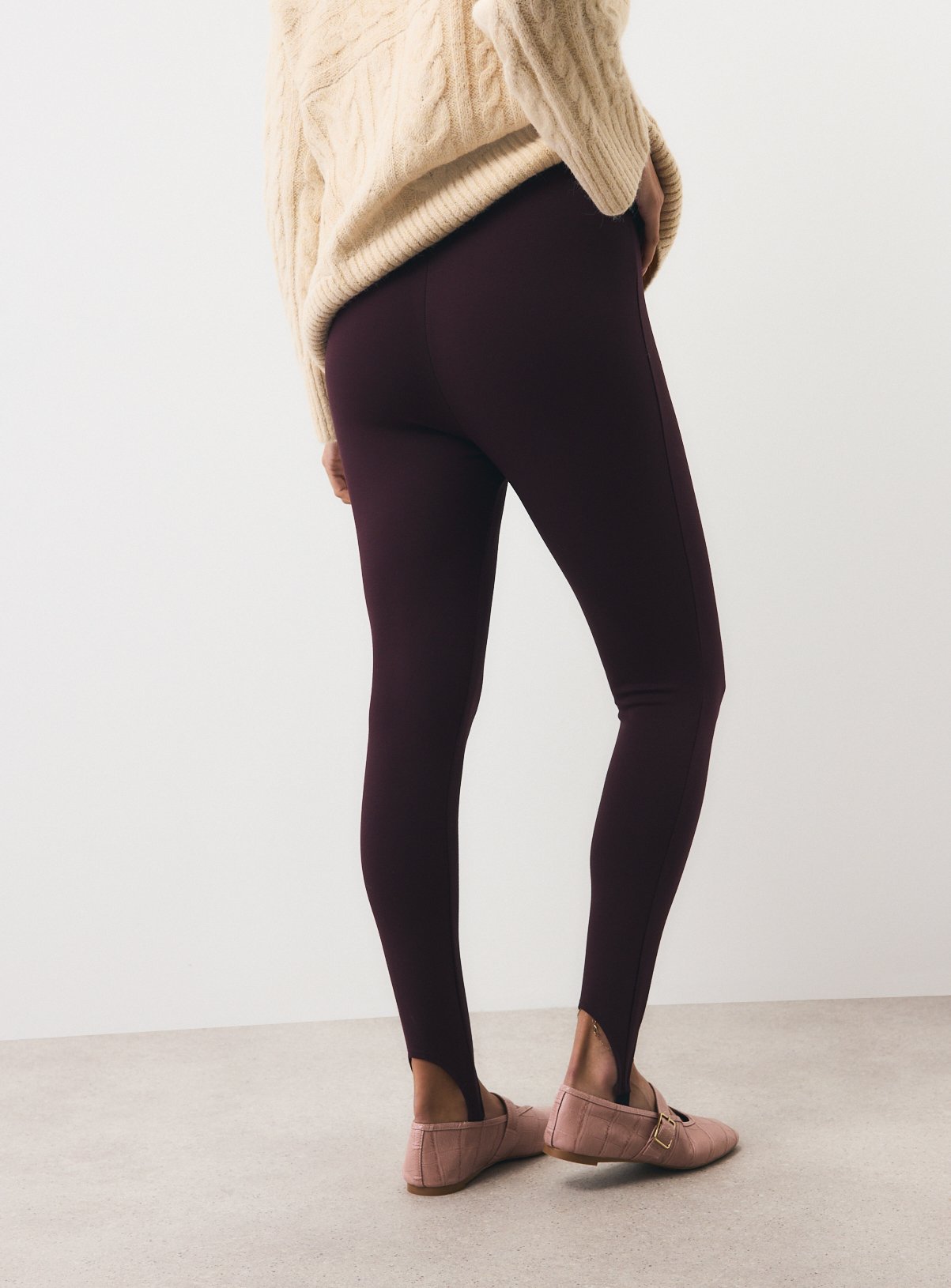 Plum Stirrup Ponte Leggings XXL - Image 4 thumbnail