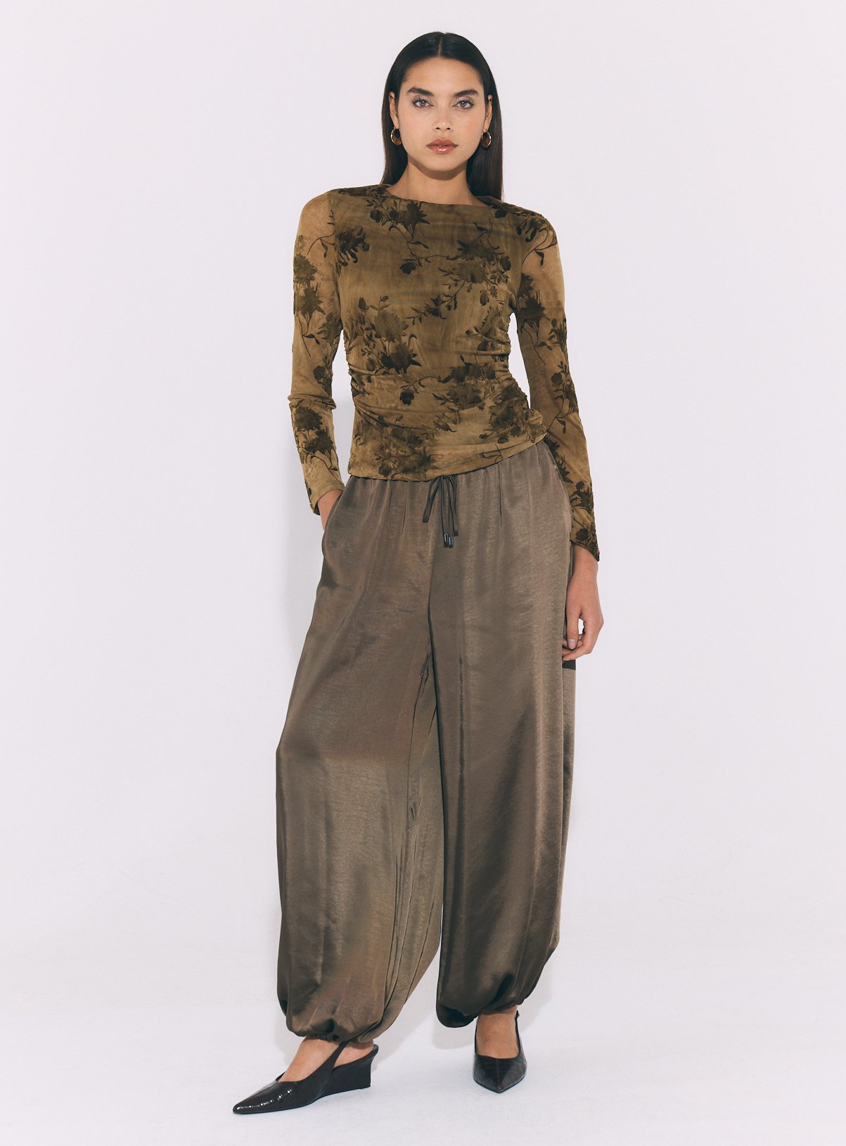 Green Floral Mesh Top 18 - Image 2 thumbnail