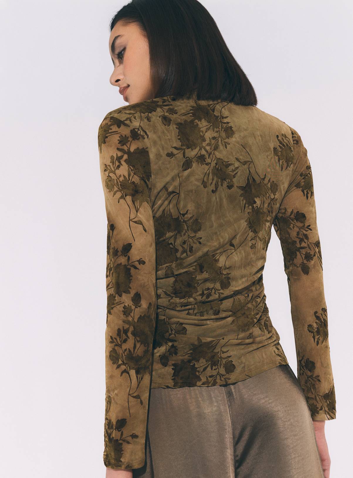 Green Floral Mesh Top 18 - Image 4