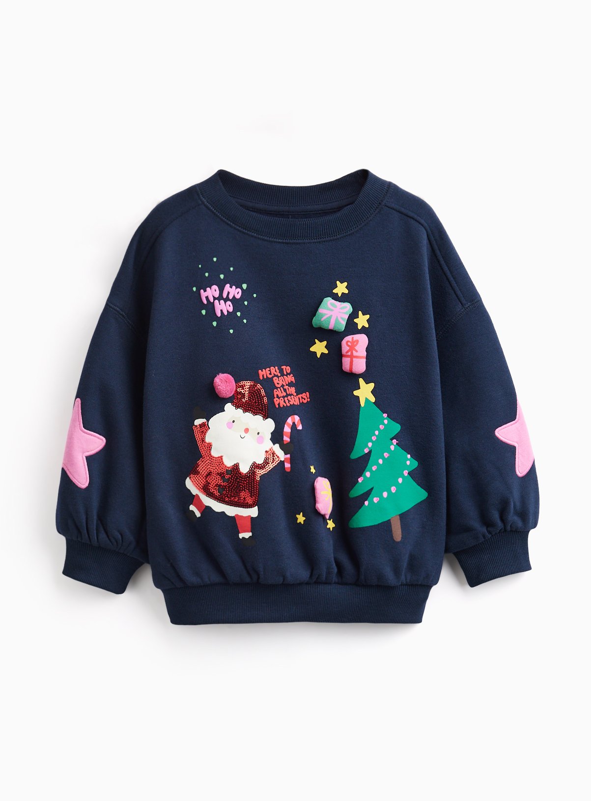 Christmas Santa Sequin Crew Sweatshirt 1-2 years - Image 1 thumbnail