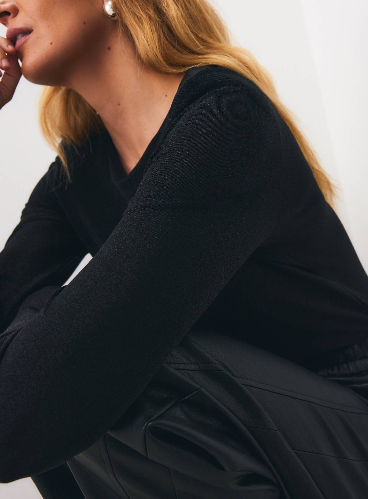Black Slash Neck Shoulder Pad Top 16 - Image 3