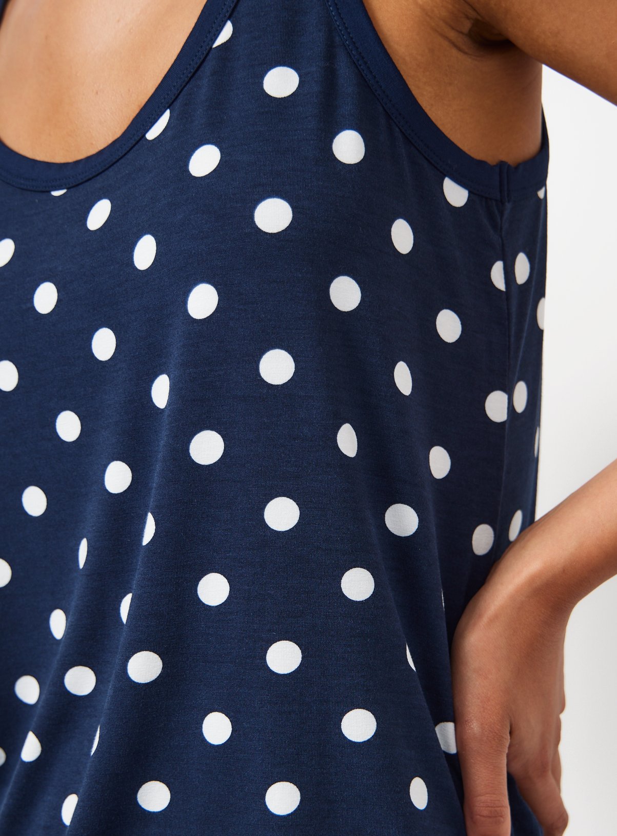 Navy Polka Dot Print Relaxed Fit Vest L - Image 3 thumbnail