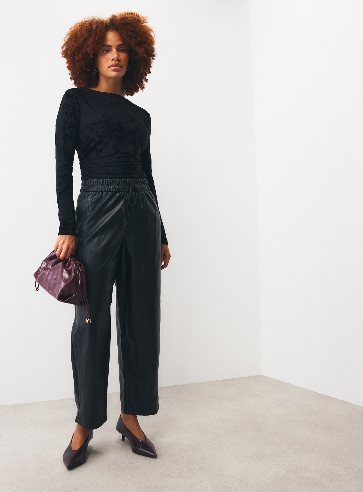 Black Devore Jersey Long Sleeve Top 6 - Image 3 thumbnail