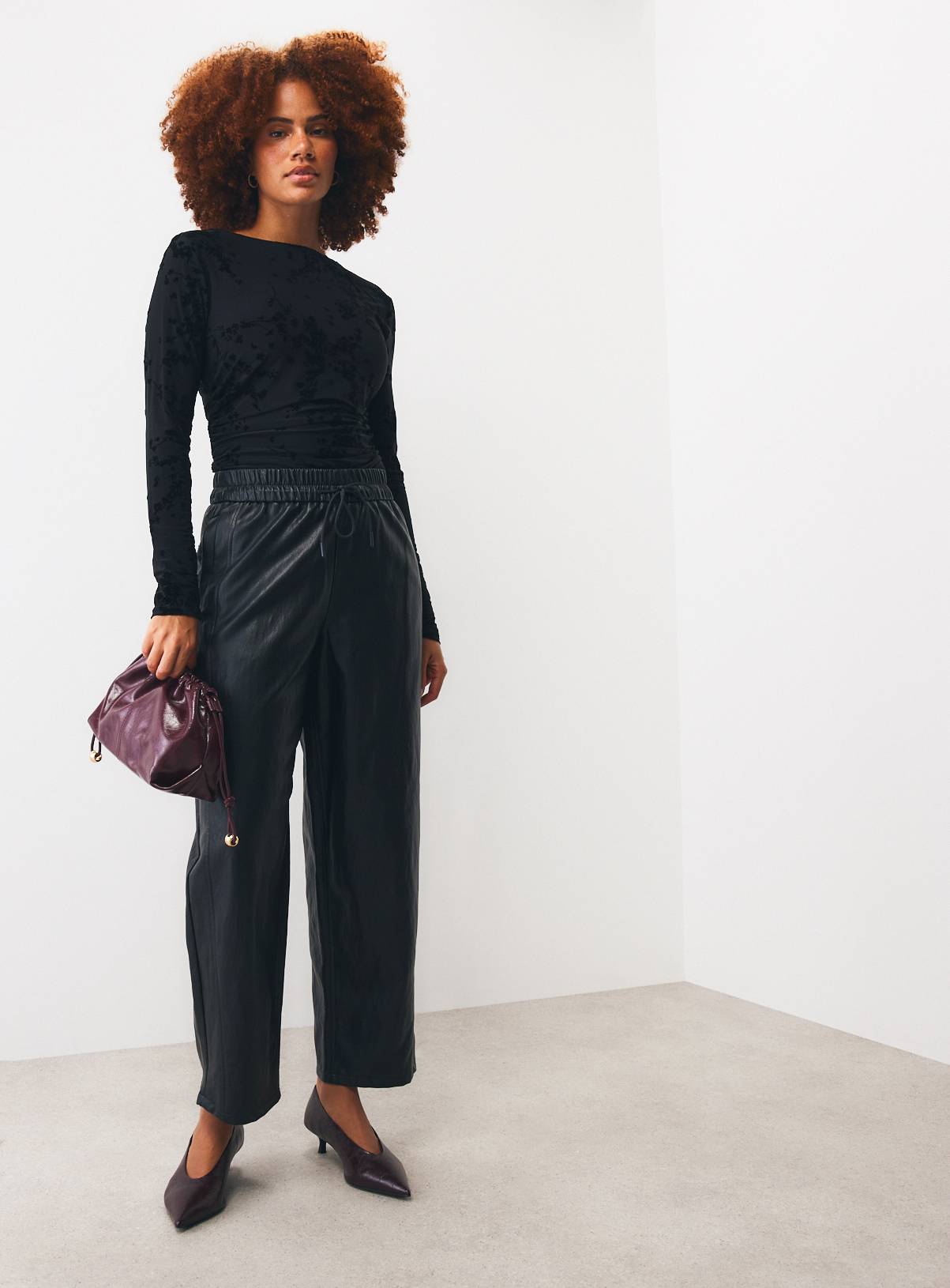 Black Devore Jersey Long Sleeve Top 6 - Image 3