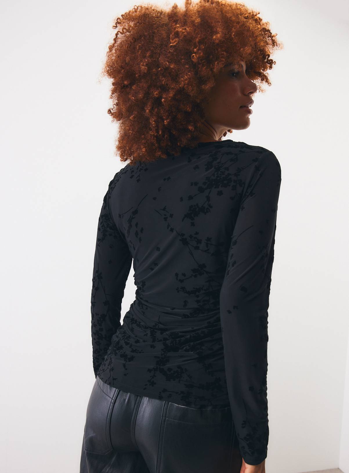 Black Devore Jersey Long Sleeve Top 6 - Image 4