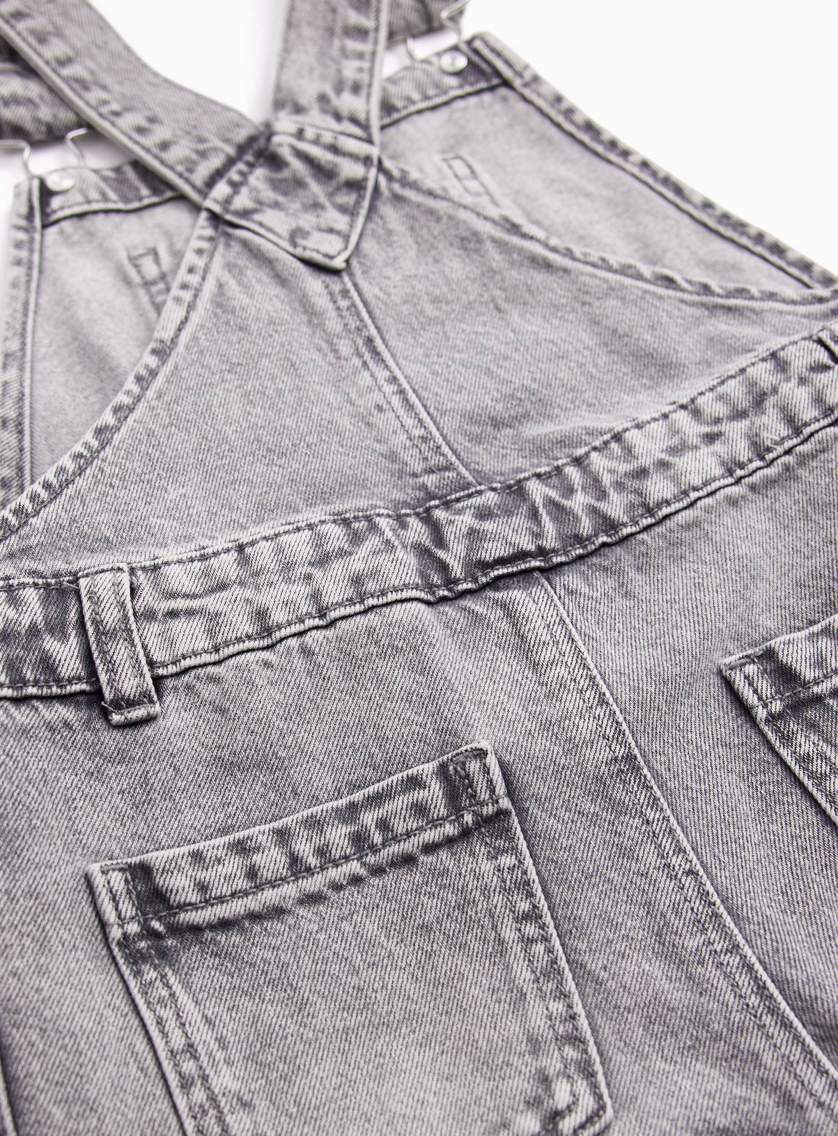 Grey Barrel Leg Denim Dungarees 6 years - Image 3