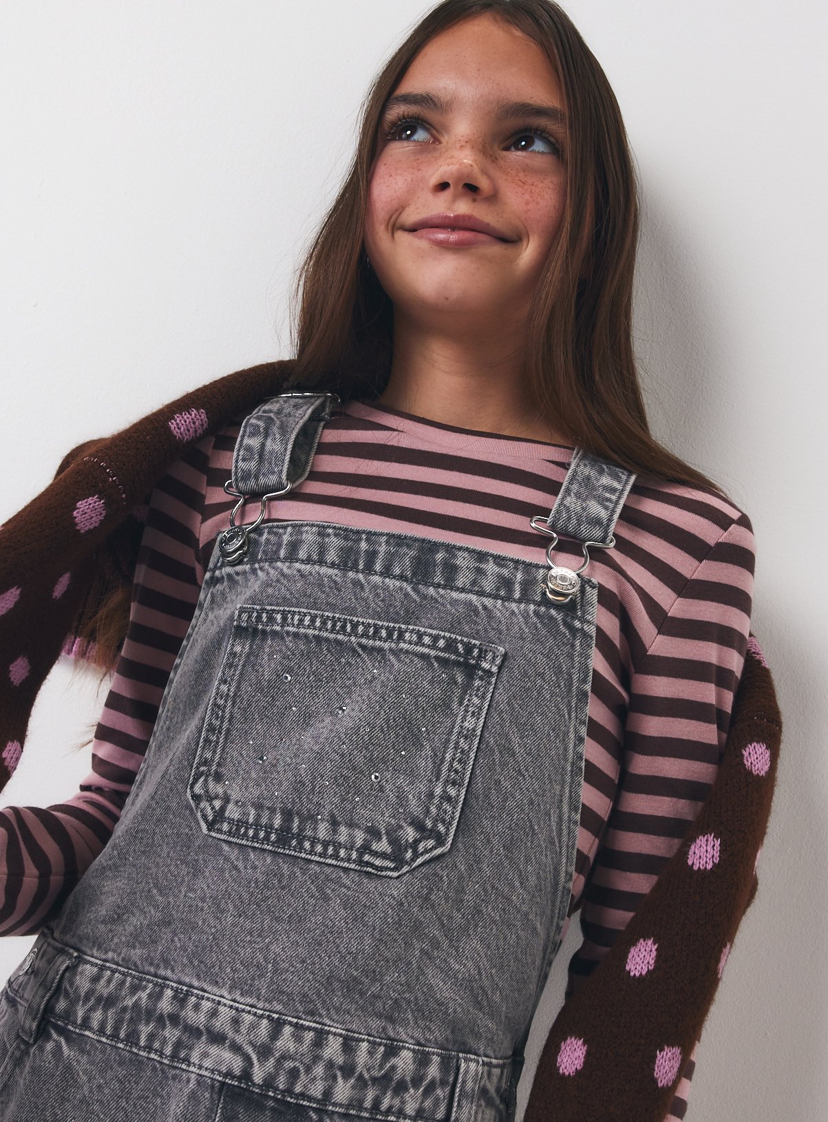 Grey Barrel Leg Denim Dungarees 13 years - Image 5 thumbnail