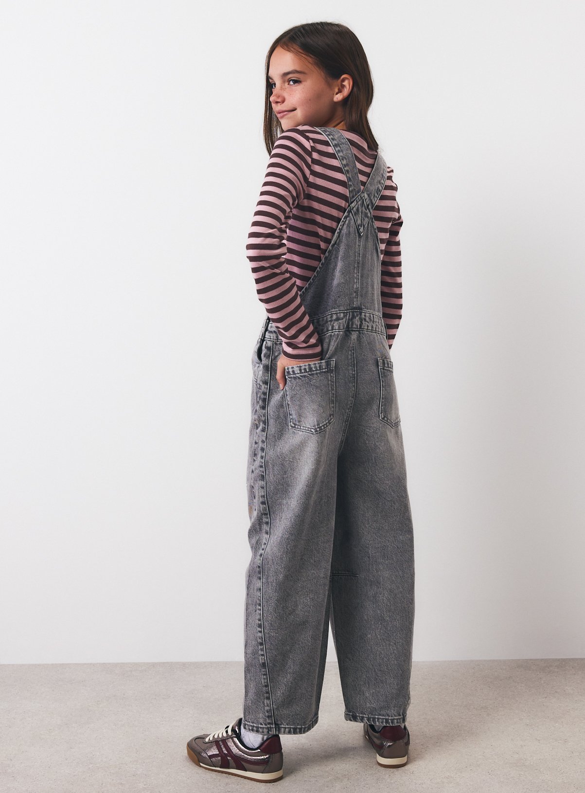 Grey Barrel Leg Denim Dungarees 13 years - Image 6 thumbnail