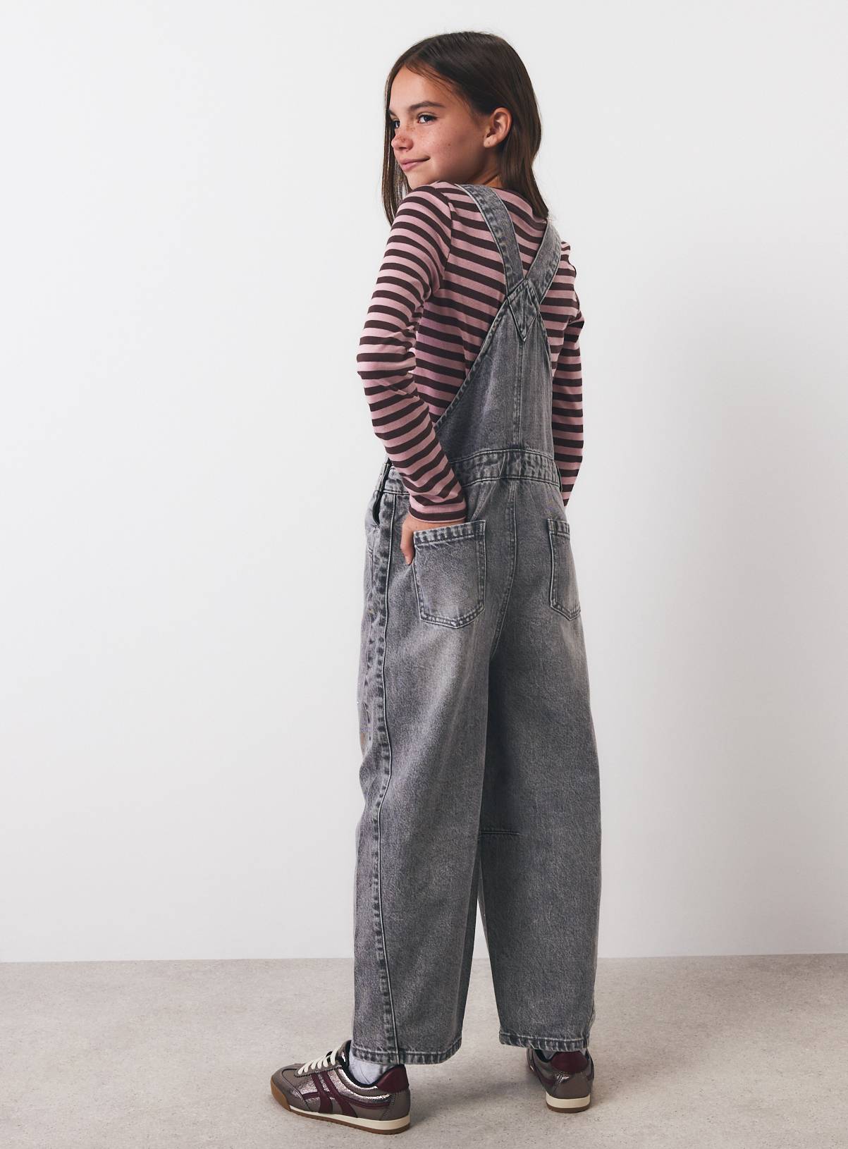 Grey Barrel Leg Denim Dungarees 13 years - Image 6