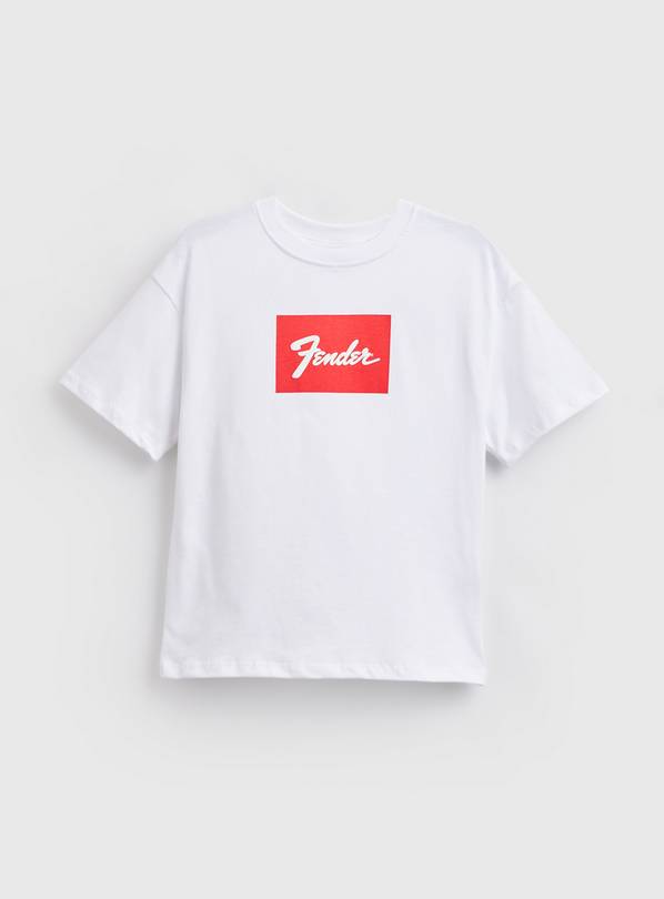 White Fender Graphic T-Shirt 6 years