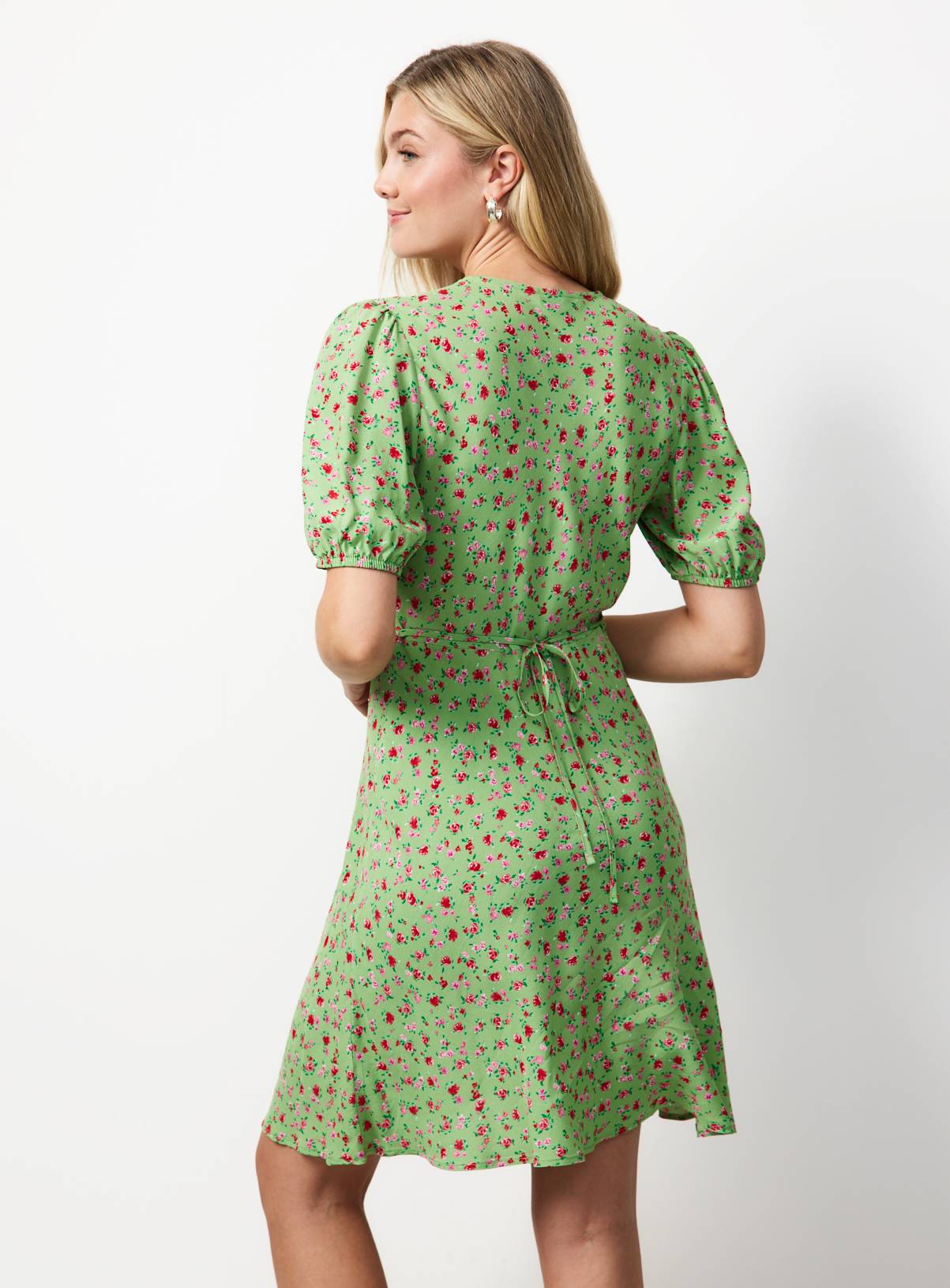 Green Ditsy Floral Tea Dress 24 - Image 4