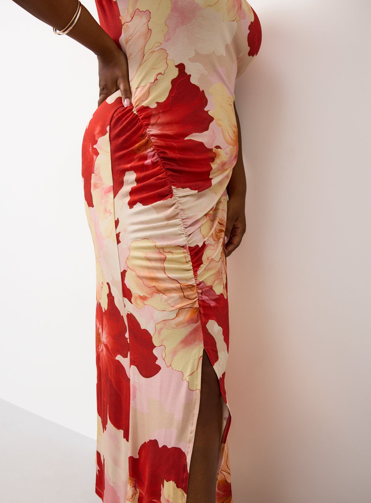 Pink Floral Print Sleeveless Midaxi Summer Dress 20 - Image 3 thumbnail